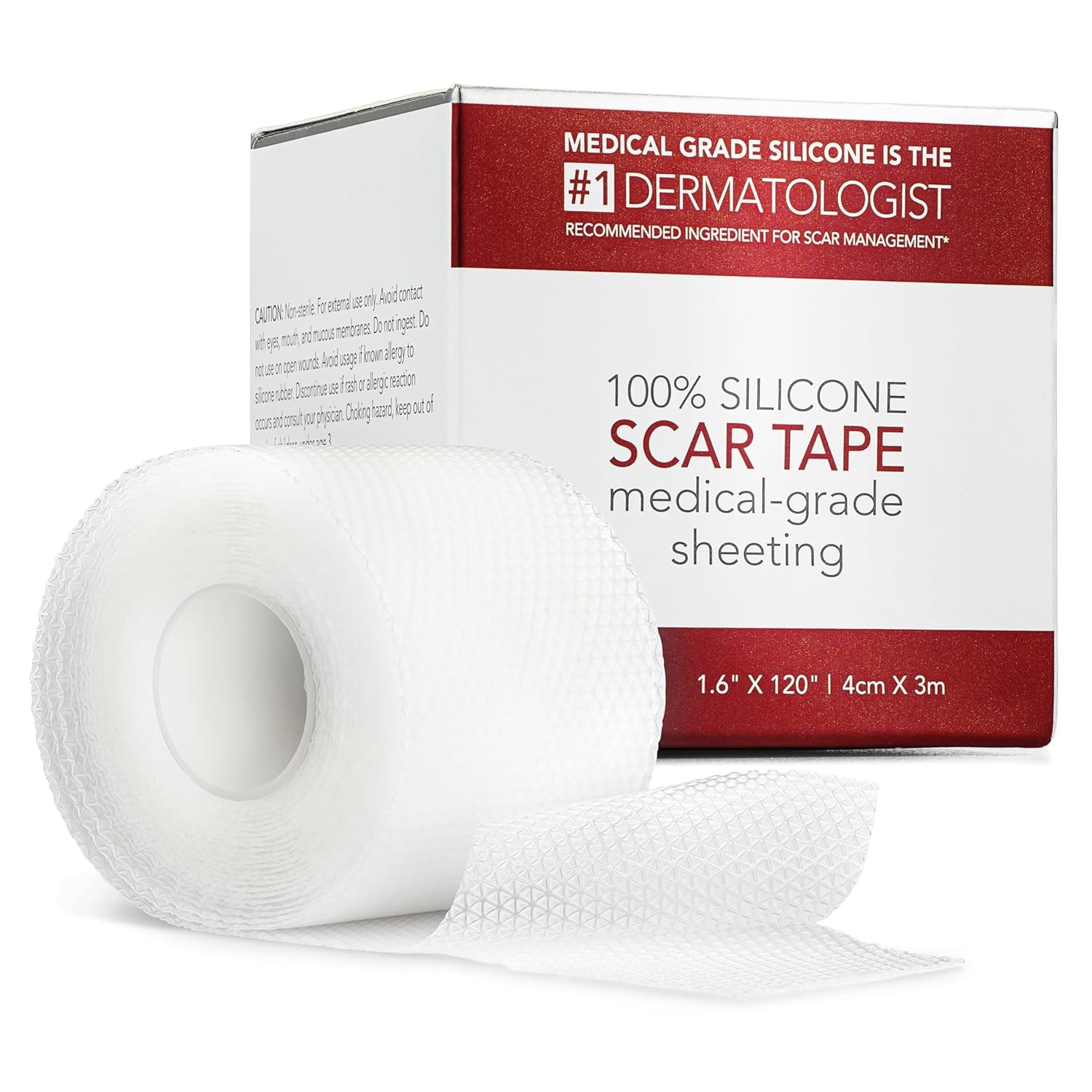 Physician Formulated Silicone Scar Sheets - Advanced Crosspolymer Medical Grade Silicone Scar Tape for Surgery, C Section, Keloids & Hypertrophic Scars - Silicone Tape for Scars - Scar Patches